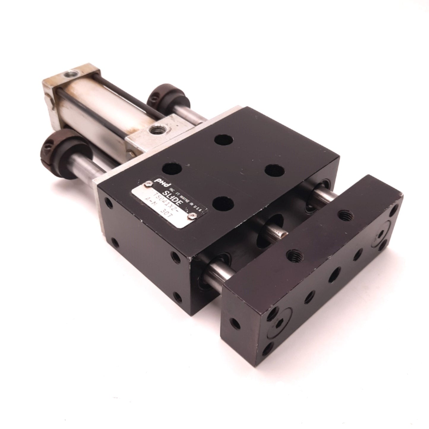 Used PHD TS041X2-A-M Power Slide and Pneumatic Cylinder, 2" Stroke, 1" Bore, 1/8 NPT