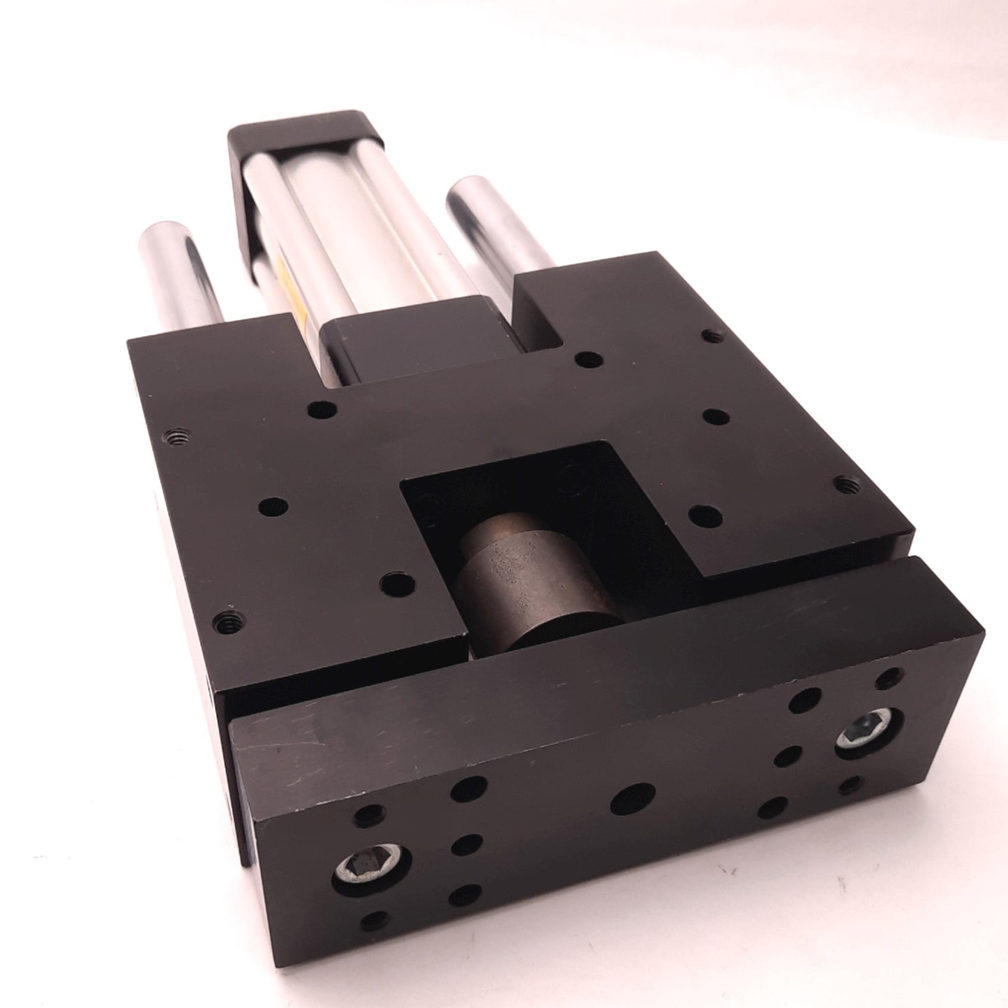 Used Parker 1.52MA03.0 Pneumatic Cylinder with Slide, 1/8NPT, 1.52" Bore, 3" Stroke