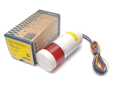 New Menics PREF-110-R LED Red Tower Light W/ Bulb 110/120 VDC 9 Wire Flying Leads