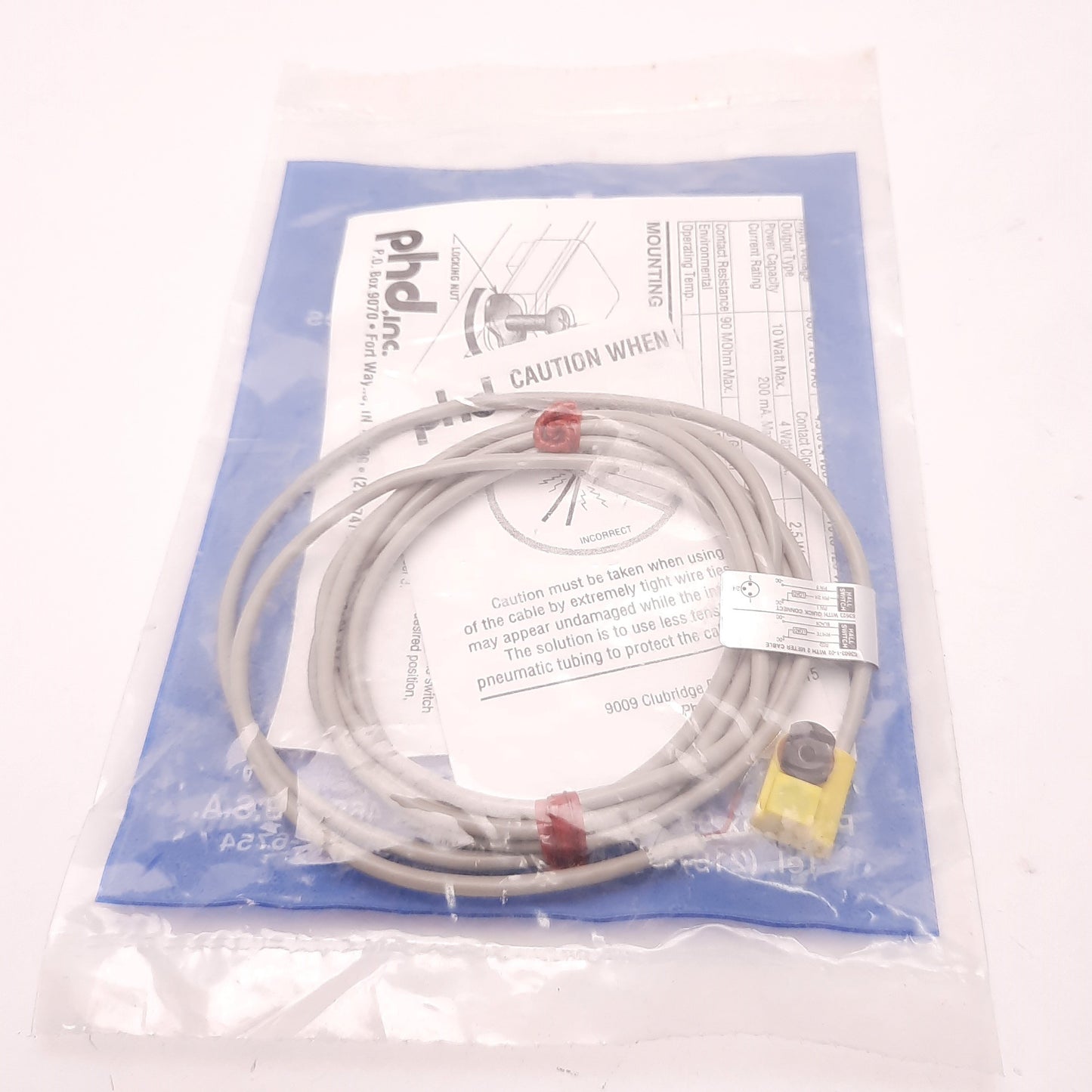 New PHD 53603-1-02 Hall Effect Switch, 4.5V - 24V DC, Sinking NPN, 20mA. Max.