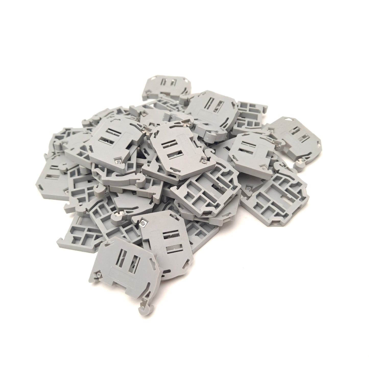 New Lot of 44 Connectwell CA103 Screw less End Clamp Din Rail Mount 44mm by 6mm