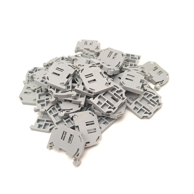 New Lot of 44 Connectwell CA103 Screw less End Clamp Din Rail Mount 44mm by 6mm
