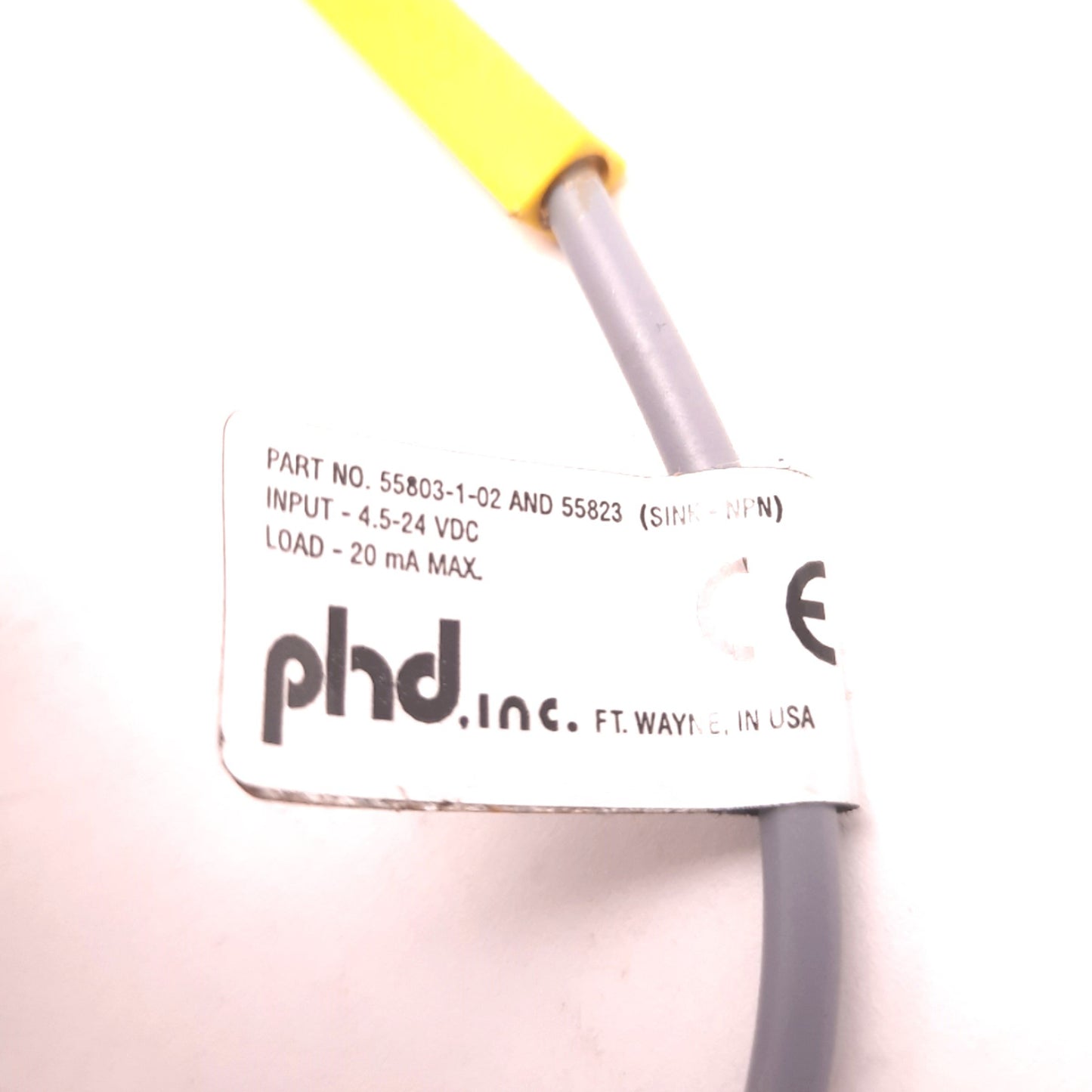 Used PHD 55823-1 Hall Effect Switch, Sinking (NPN), 20mA. Max, 4.5v - 24v DC