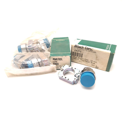 New Lot of 8 Altech Corp 2AP6 Blue Push Button With 22mm Bracket Mount