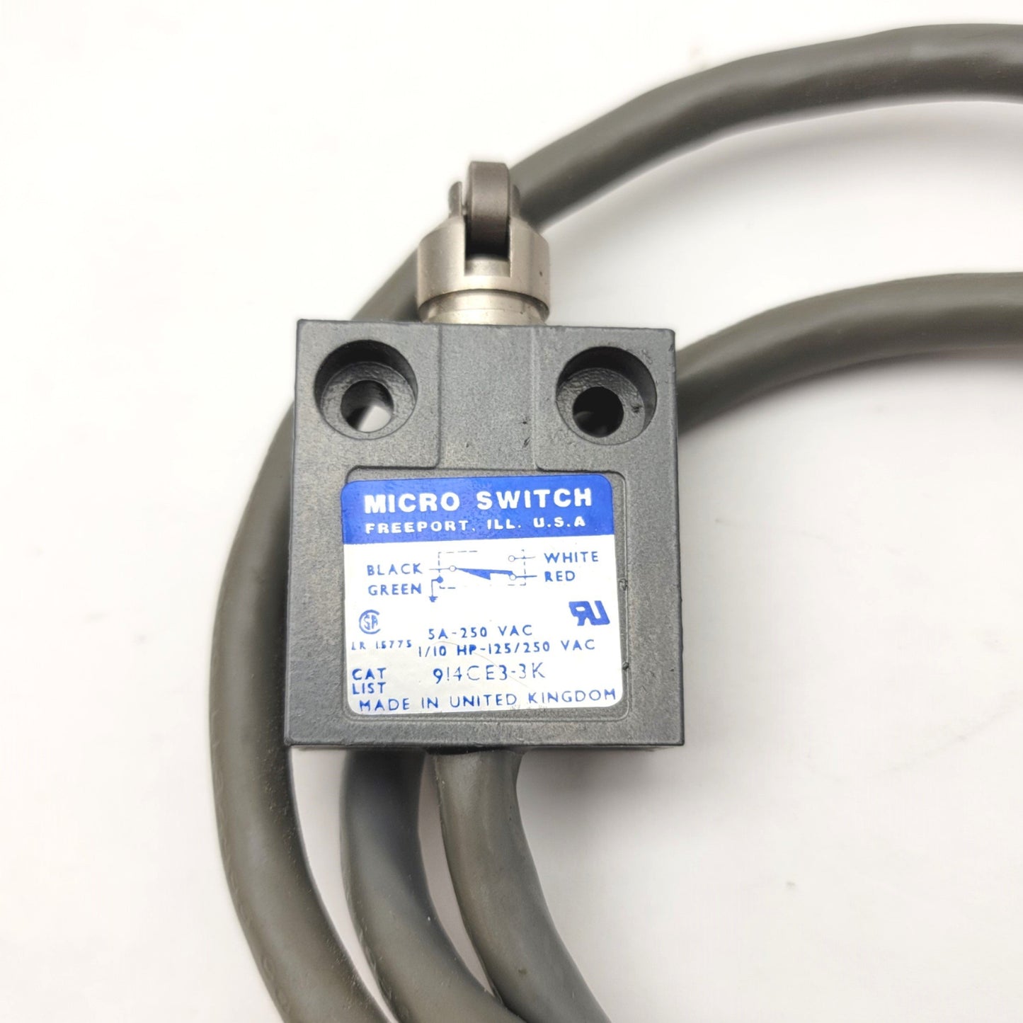 Used Honeywell 914CE3-3K Micro Switch Miniature Roller Limit Switch 5A 28VDC/250VAC