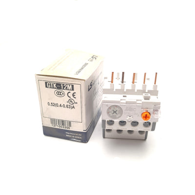 New LS GTK-12M-0.63 Mini Thermal Overload Relay 600VAC 3 Pole 1 NO 1 NC Trip Contact