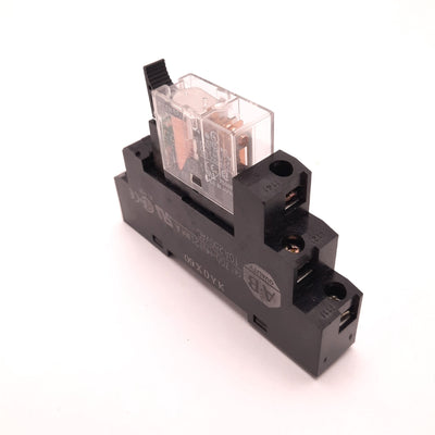 Used Allen-Bradley 700-HN121 Ser A Relay Socket with 700-HK36Z24-4 Relay, 10 A,250VAC