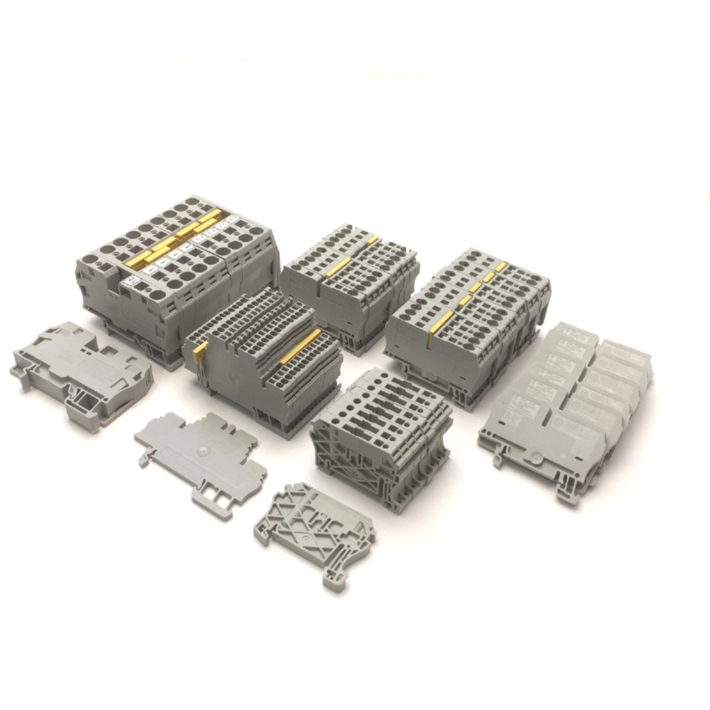Used Lot of Allen Bradley 1492 Terminal Blocks, End Anchor Stop 600VAC DIN Rail Mount