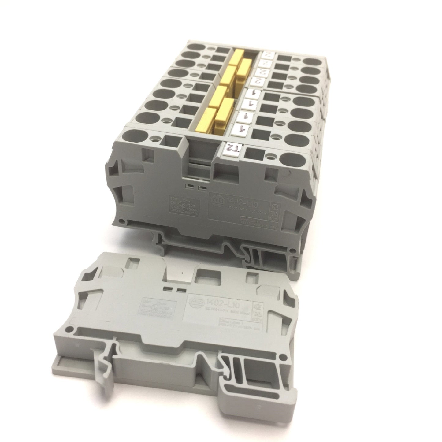 Used Lot of Allen Bradley 1492 Terminal Blocks, End Anchor Stop 600VAC DIN Rail Mount
