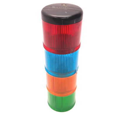 Used Telemecanique XVA-LC3 68mm Stack Light Tower Color Red, Amber, Blue, Green