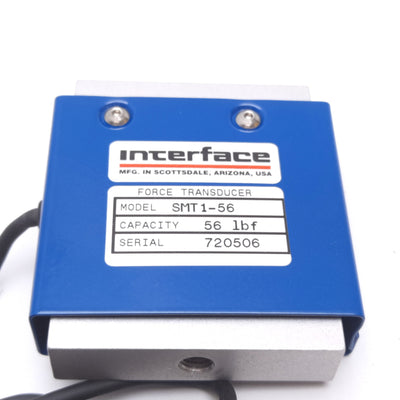 Used Interface SMT1-56 Load Cell S-Type 56lbf ñ0.05% Tension/Compression 15VDC