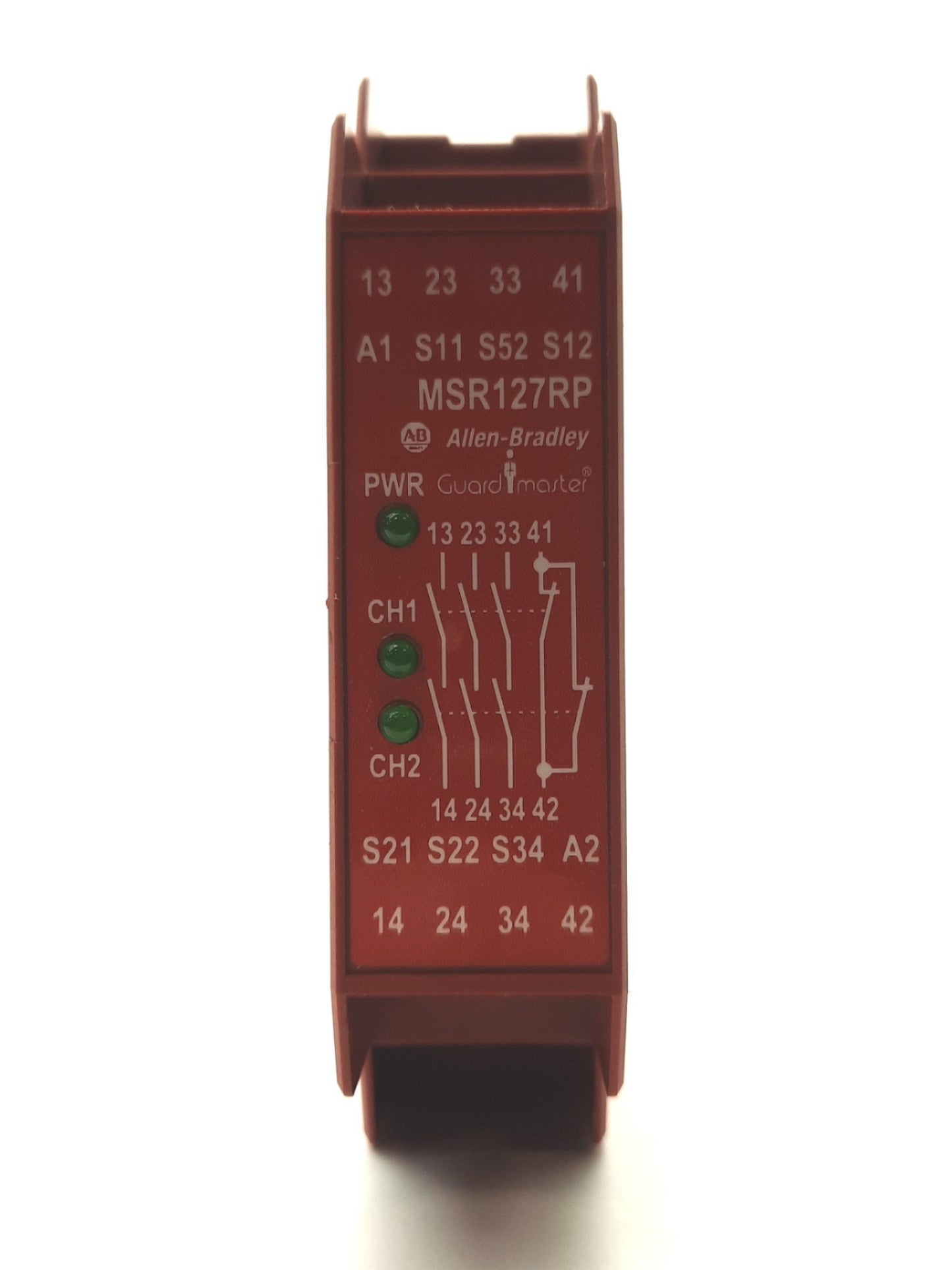 Used Allen-Bradley 440R-N23135 MSR127RP Ser A Safety Relay 2x NC Input 3-Pole Aux 24V