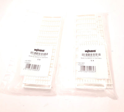 New Lot of 2 Wago 793-501 Terminal Block Marker, Bags of 5 Cards, 100x Per Card