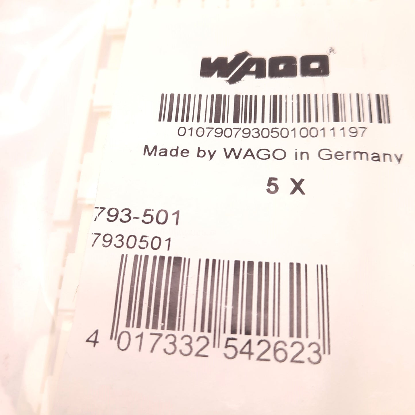 New Lot of 2 Wago 793-501 Terminal Block Marker, Bags of 5 Cards, 100x Per Card