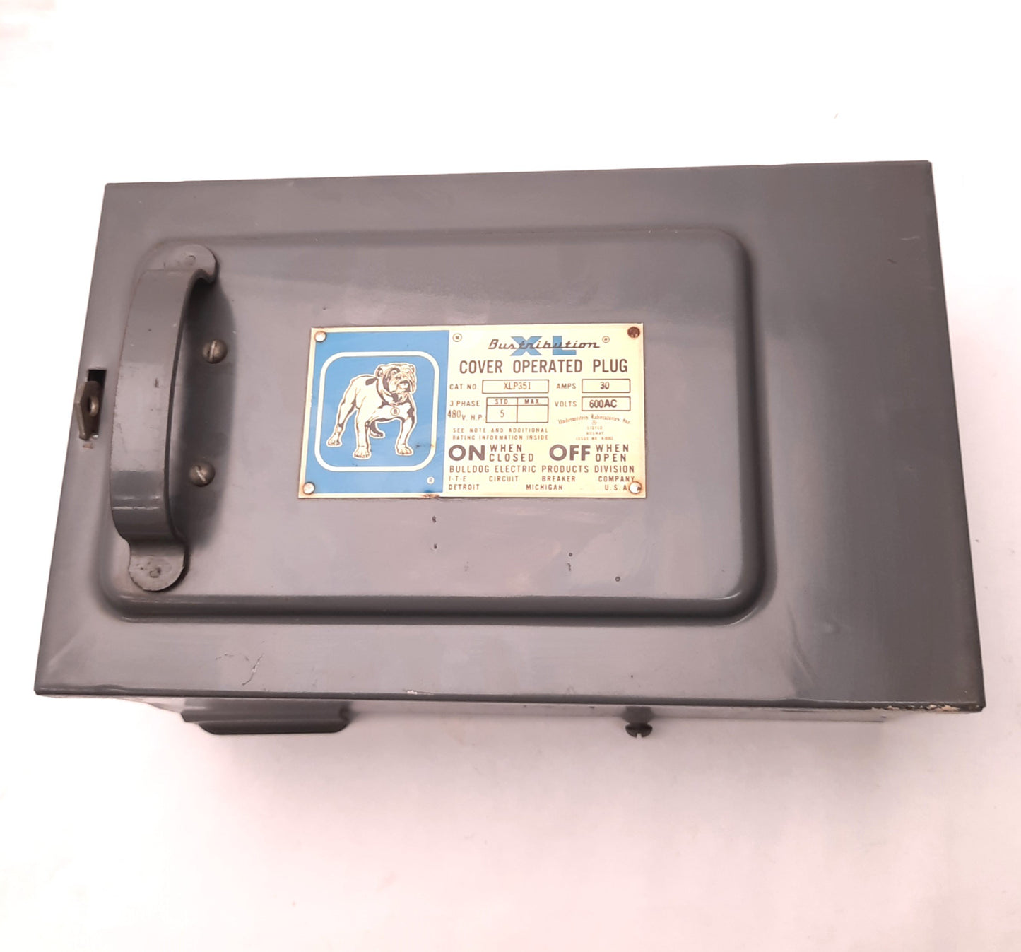 Used ITE Siemens XLP351 Cover Operated Bus Plug, 30A, 600V, 3Pole/3Wire, No Ground