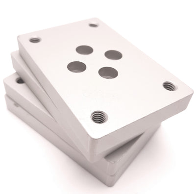 New Lot of 4 Tslots 655280-10S Flange Mount Caster Base Plate, Style 2, 1" Mount