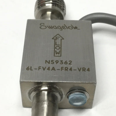 Used Swagelok 6L-FV4A-FR4-VR4 Stainless Vertical Flow Sensor SPDT, 1/4" VCR Fittings