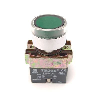 New Lot of 2 Altech Corp 2ALF3LB-110 Green Illuminated Push Button 110 VAC 10A 1 NC