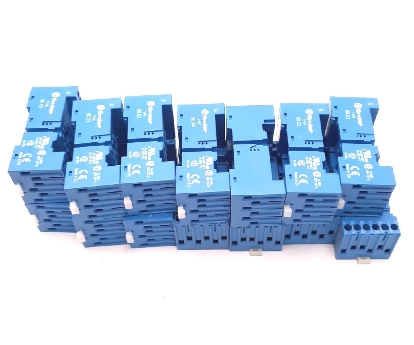 New – Open box Lot of 14 Finder 90.03.SMA Relay Socket 11 Pin 250 VAC 10 A DIN Rail Mount