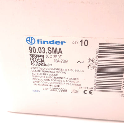 New – Open box Lot of 14 Finder 90.03.SMA Relay Socket 11 Pin 250 VAC 10 A DIN Rail Mount