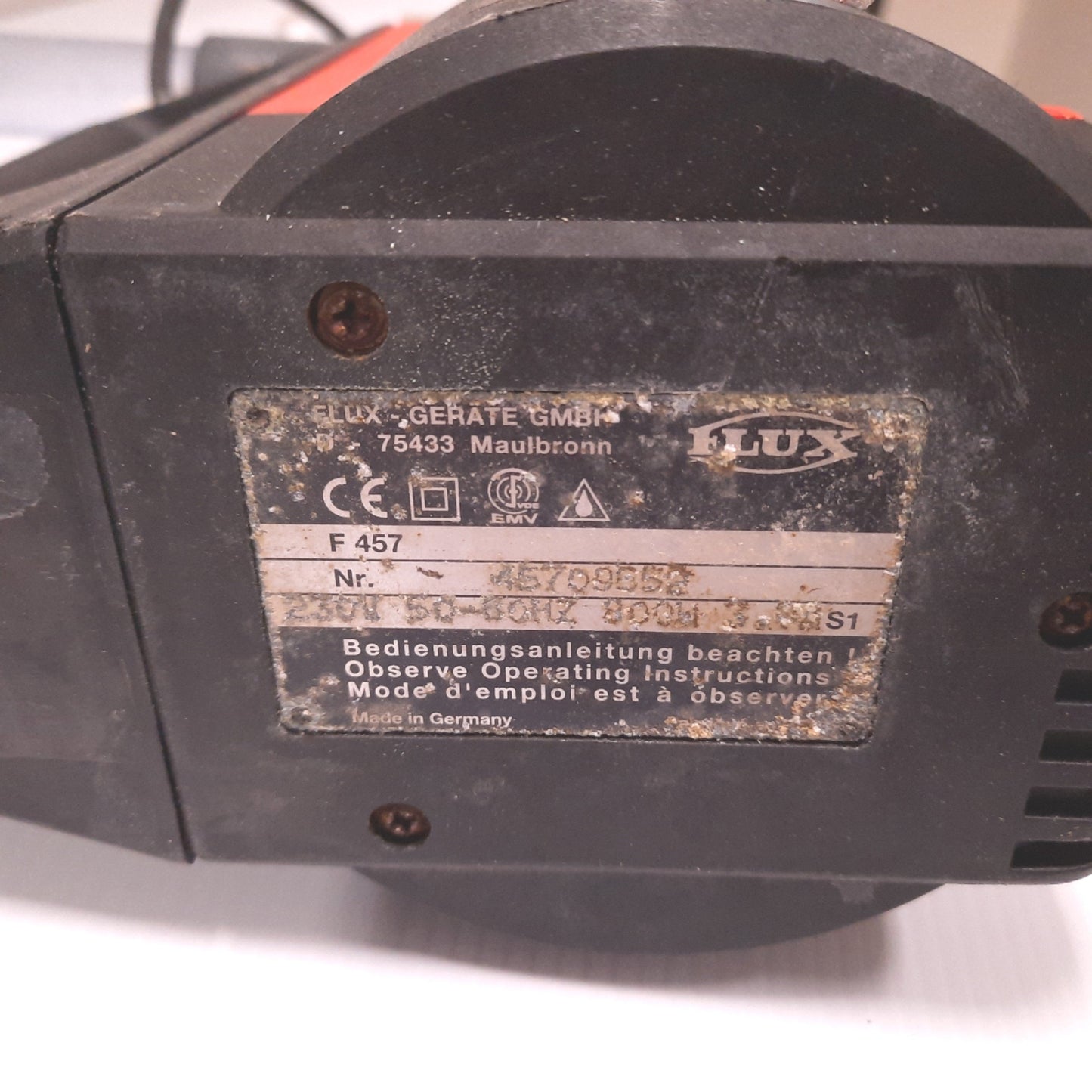 Used Flux F430 PP-50/38-700 Drum Pump, Outer Dia: 2", Immersion: 27", With F457 Motor