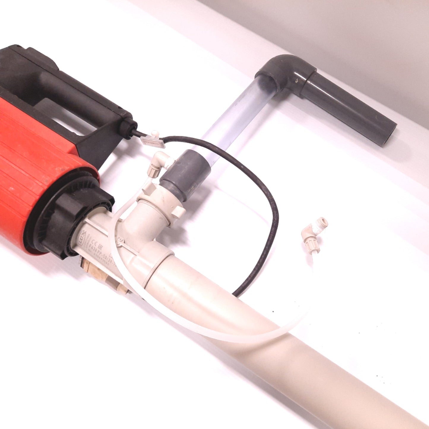 Used Flux F430 PP-50/38-700 Drum Pump, Outer Dia: 2", Immersion: 27", With F457 Motor
