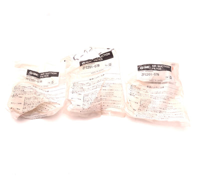 New Lot of 3 SMC ZFC201-07B Vacuum Filter with Fitting, 1/8" Inlet, Tube, Bracket
