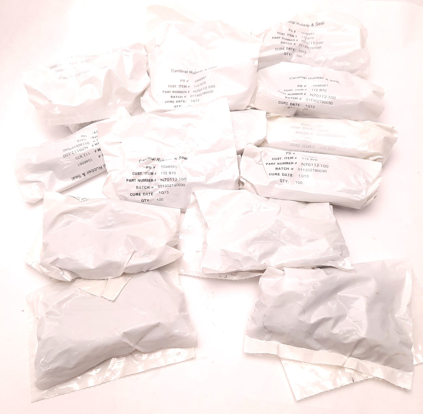 New Lot of 1450 Cardinal N70112 Industrial Service O-Ring, 70 Durometer, 1/2" Size