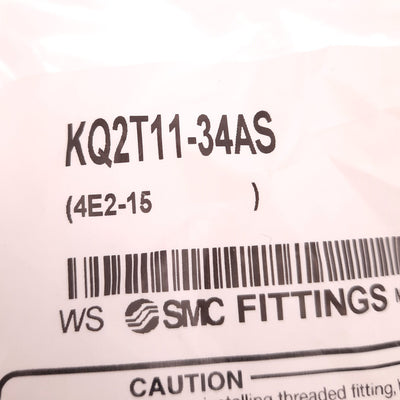 New Lot of 5 SMC KQ2T11-34AS Male Tee Branch Fitting, 1/8" NPT Port, 3/8" Tube