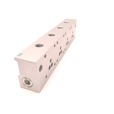 New SMC VVX232-04-1 Pneumatic Manifold Base 4 Station RC 1/4" Coil Size 3