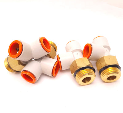 New Lot of 4 SMC KQ2Y13-U04A Male Run Tee Fitting, Uni1/2" to 1/2" P2C, 1MPa Max