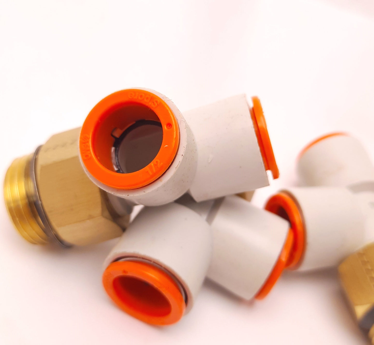 New Lot of 4 SMC KQ2Y13-U04A Male Run Tee Fitting, Uni1/2" to 1/2" P2C, 1MPa Max