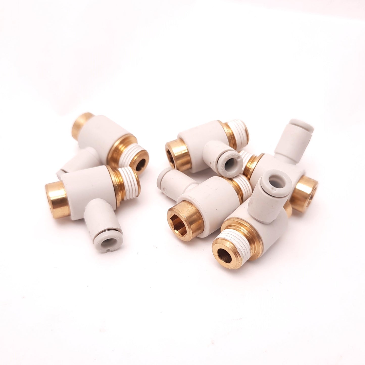 New – Open box Lot of 6 SMC KQ2VS04-01AS Hex Head Universal Male Elbow Fitting,Rc 1/8, 4mm Size