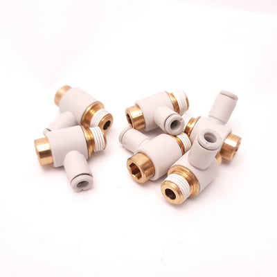 New – Open box Lot of 6 SMC KQ2VS04-01AS Hex Head Universal Male Elbow Fitting,Rc 1/8, 4mm Size