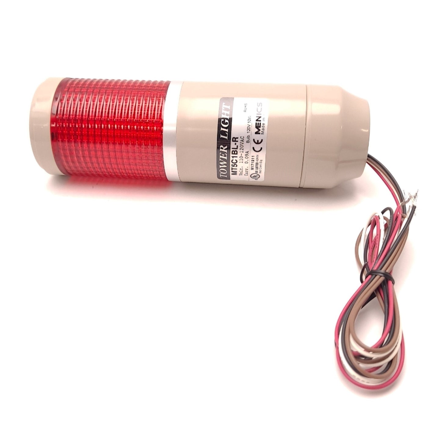 New Other Menics MT5C1BL-R Red Single Stack Light Tower 110-120 VAC 4 Wire Flying Lead