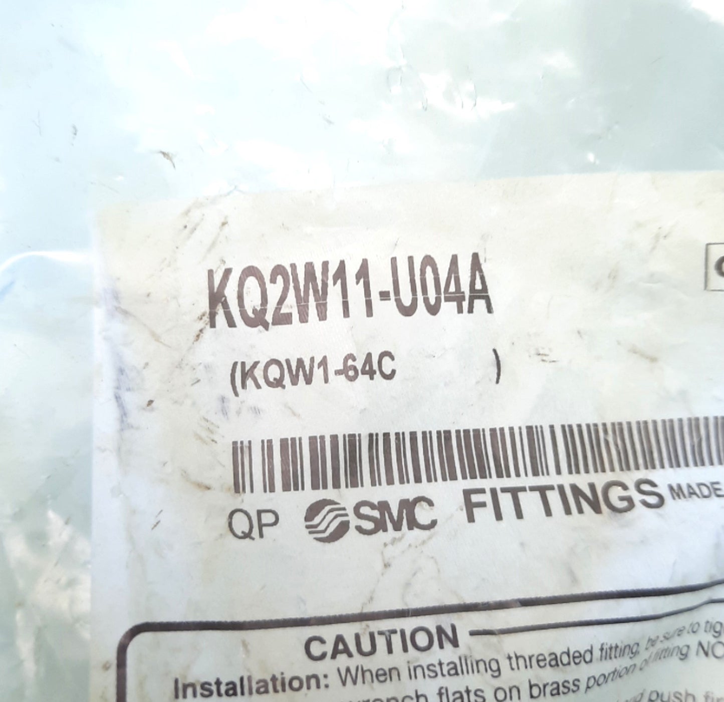 Used Lot of 10 SMC KQ2W11-U04A Extended Male Elbow Fitting, Uni 3/8 Thread, 3/8" Tube