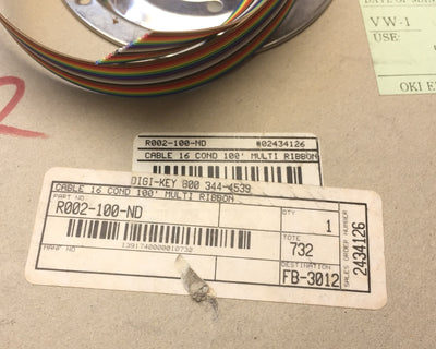 New – Open box OKI Electric 2651 Flat Ribbon Cable 16-Conductor Multi-Colored 300V 28AWG ~75 FT