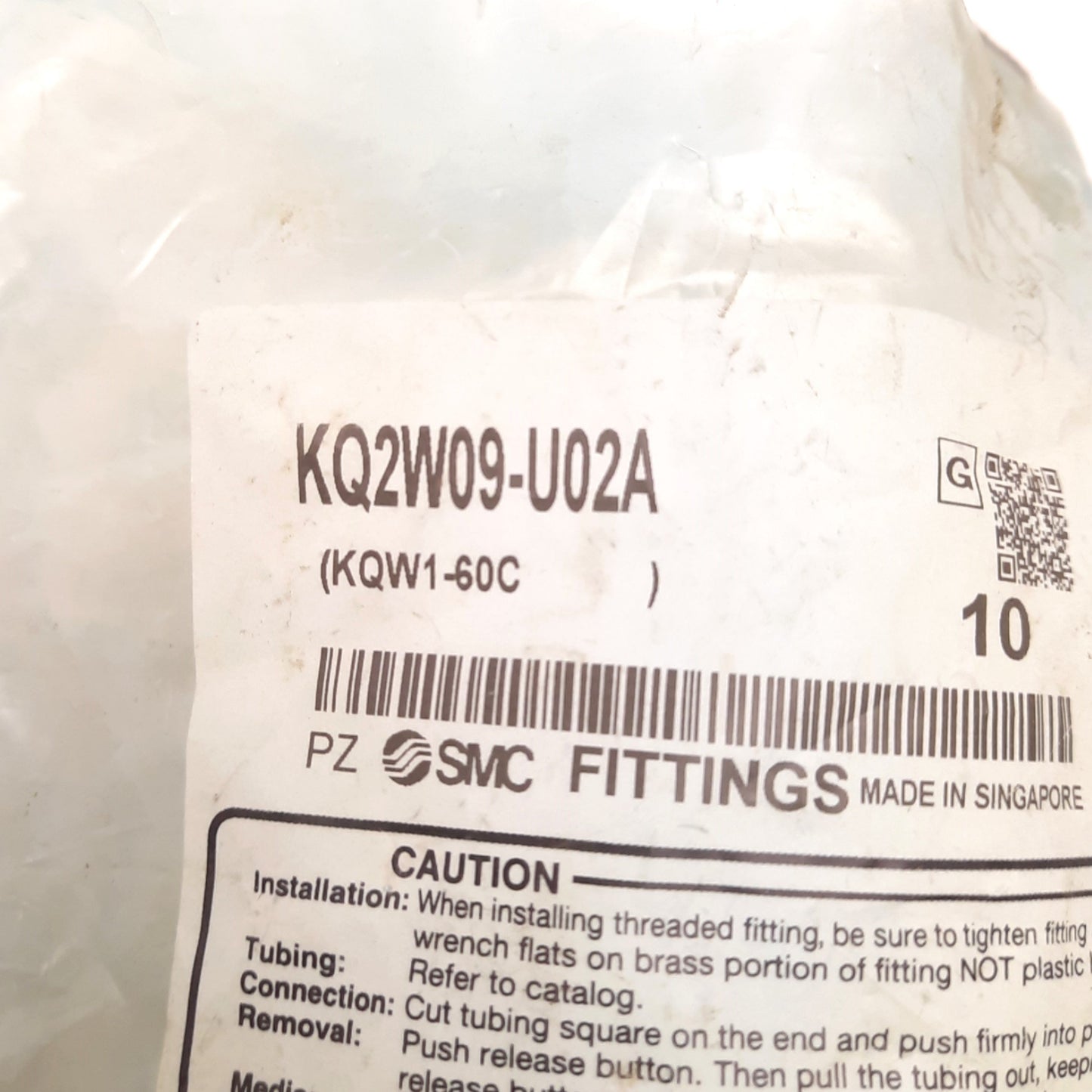 New – Open box Lot of 10 SMC KQ2W09-U02A Male Push to Connect Elbow Fitting, 5/16 P2C, Uni 1/4