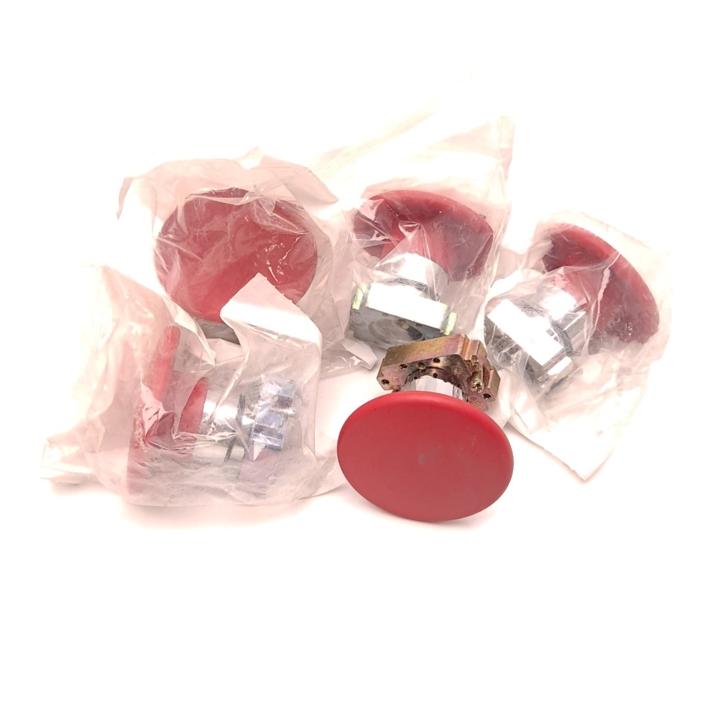 New Lot of 5 Altech Corp 2AMJ4 Red Mushroom Panel Mount Push Button