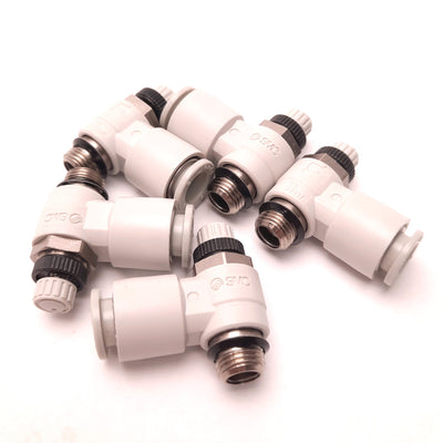 New – Open box Lot of 5 SMC AS2211F-U01-08-J Flow Control with Fitting, Meter-In, 1/8" UNI