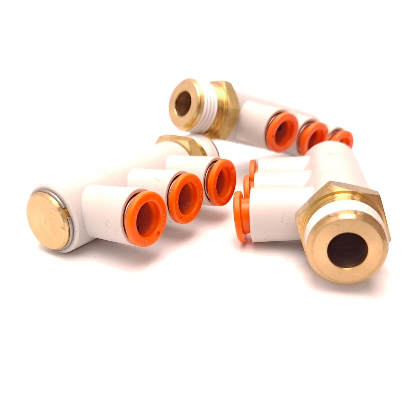 New – Open box Lot of 3 SMC KQ2VT09-36AS Triple Universal Male Elbow Fitting 5/16" 3/8" NPT