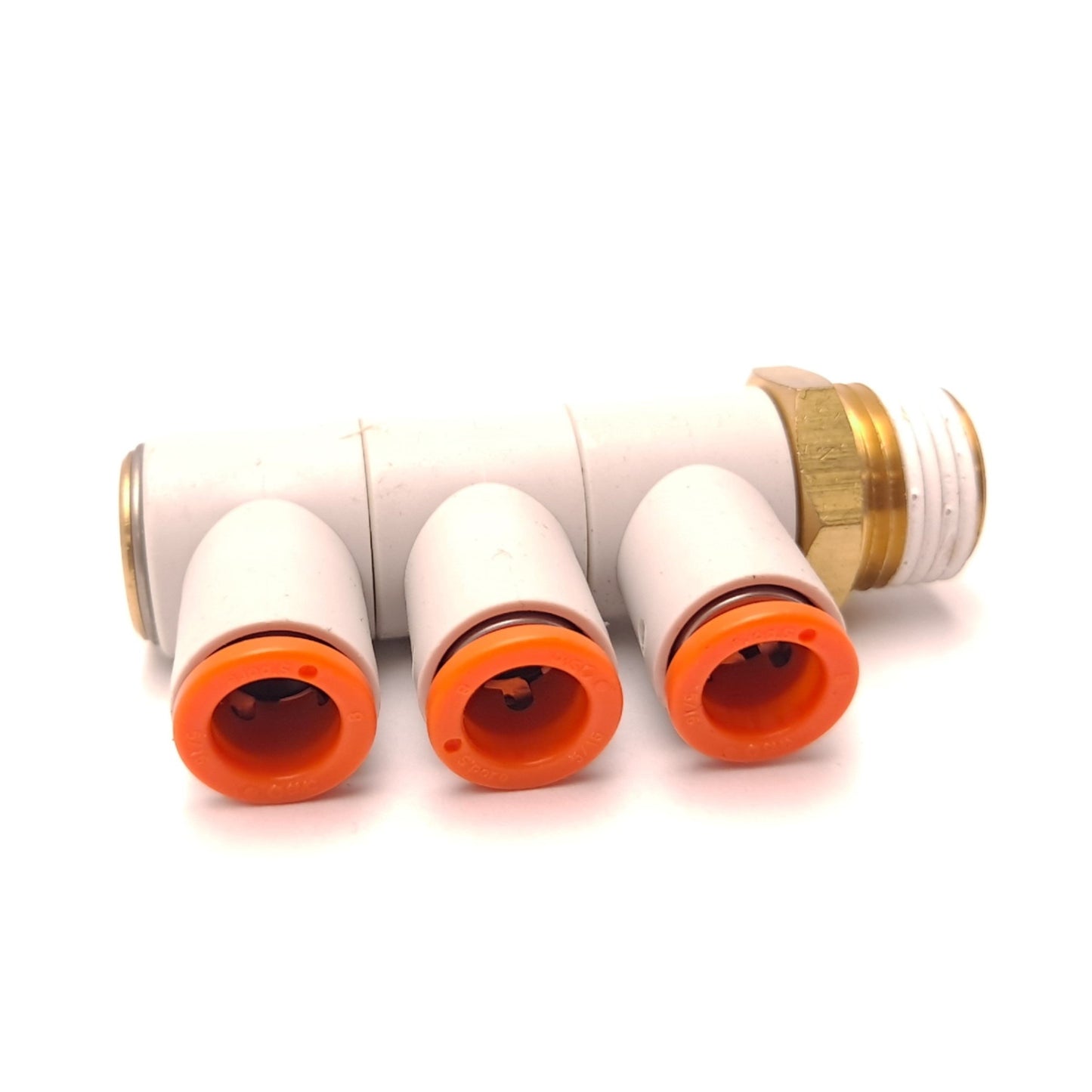 New – Open box Lot of 3 SMC KQ2VT09-36AS Triple Universal Male Elbow Fitting 5/16" 3/8" NPT