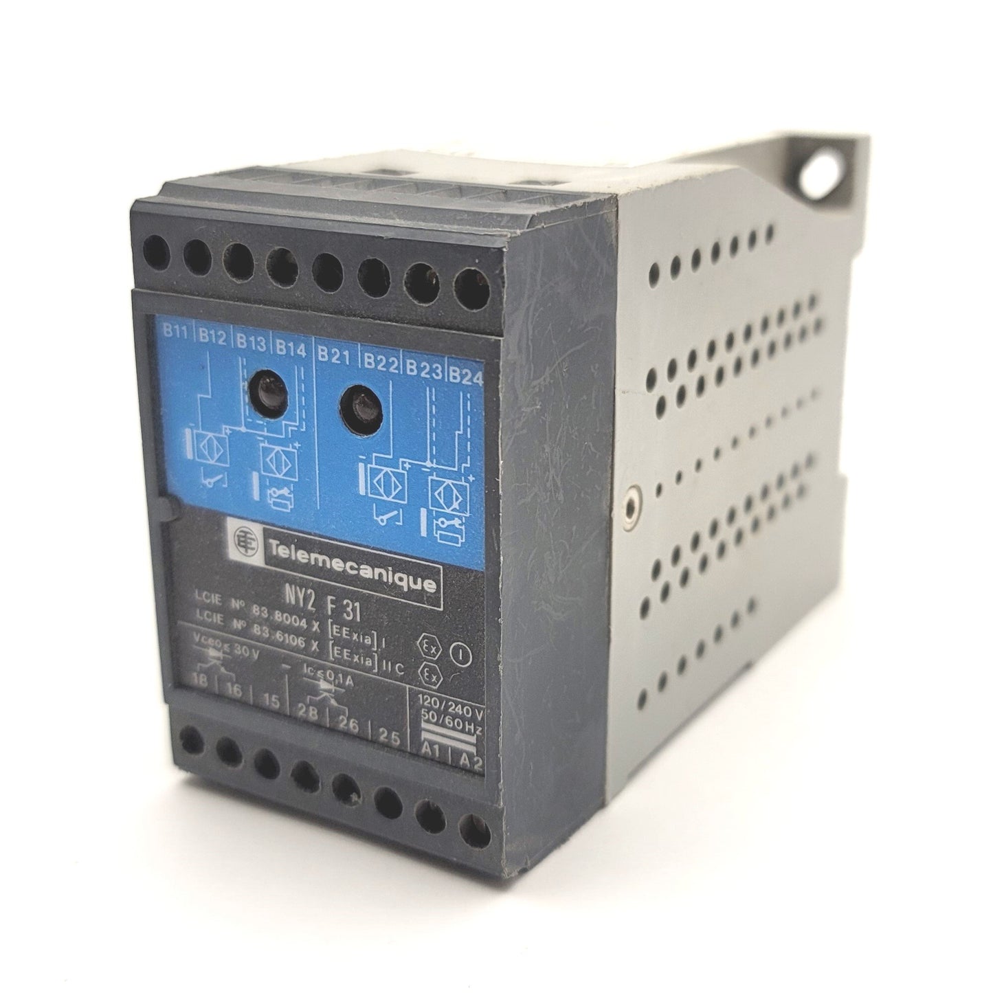 Used Telemecanique NY2-F31 Intrinsically Safe Barrier Relay Dual Channel, 120/240VAC