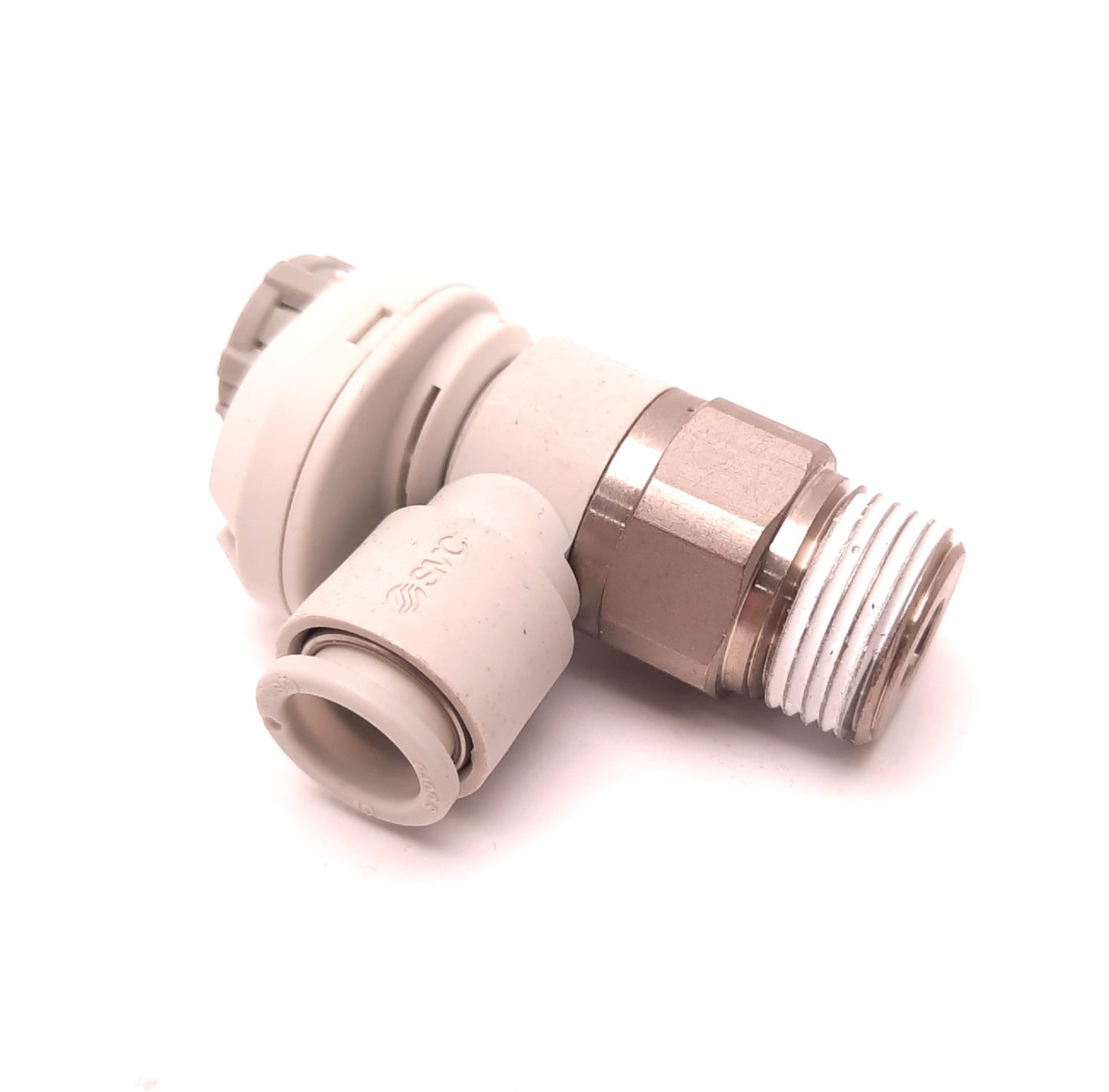 New – Open box Lot of 3 SMC AS32001FS-03-10S Flow Control with Fitting, R 3/8, Meter-Out, Elbow