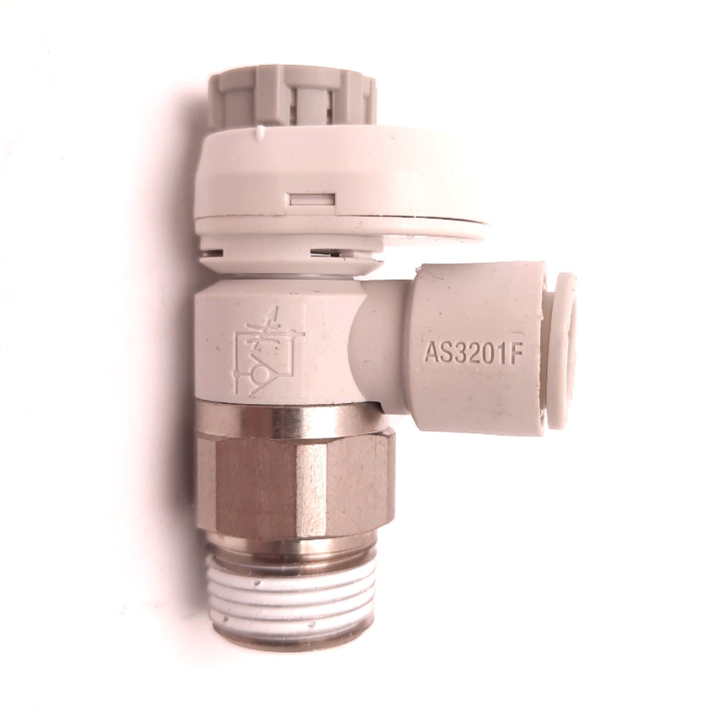 New – Open box Lot of 3 SMC AS32001FS-03-10S Flow Control with Fitting, R 3/8, Meter-Out, Elbow