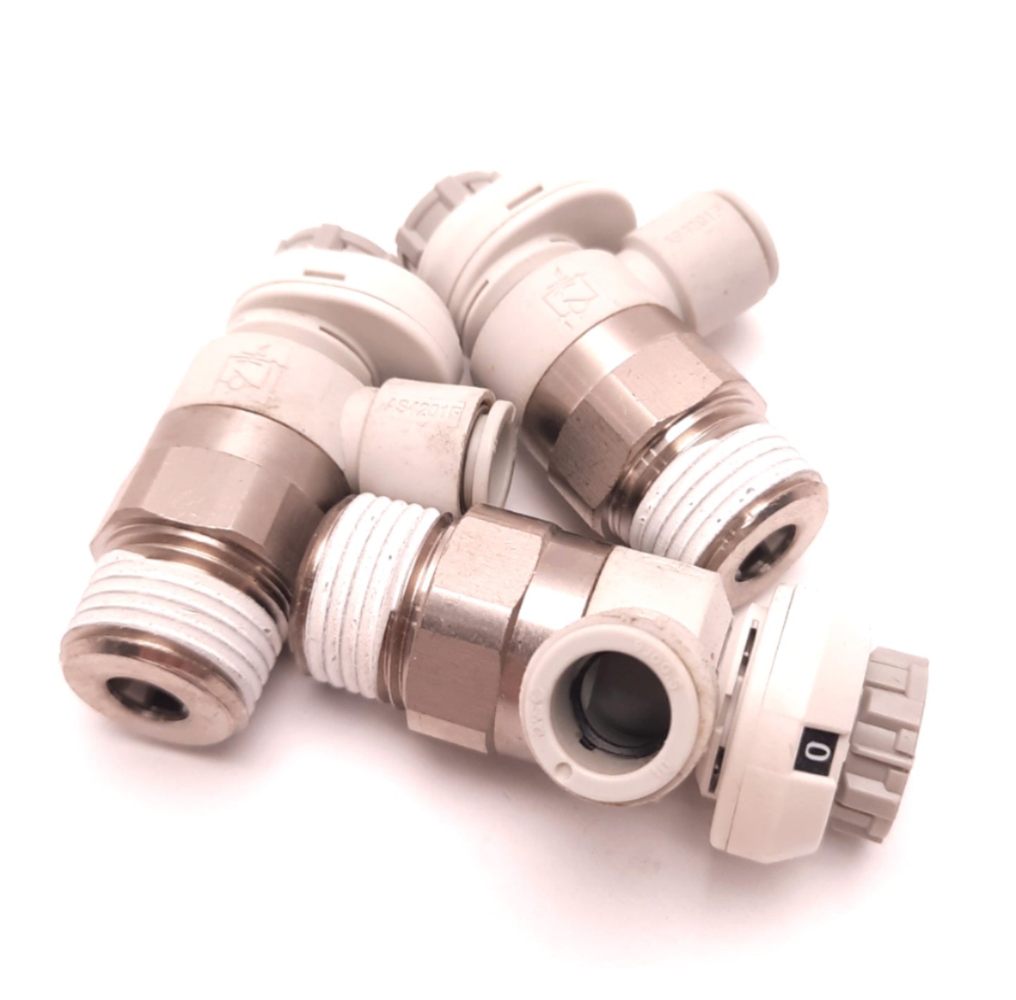 New – Open box Lot of 3 SMC AS4201FS-04-10S Flow Controller with Fitting, R 1/2 Port, Meter-Out