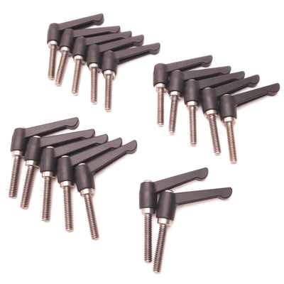 New – Open box Lot of 17 ICG PLC-1109SS Plastic Adjustment Handle, 1/4-20 Thread 1.2" Stud