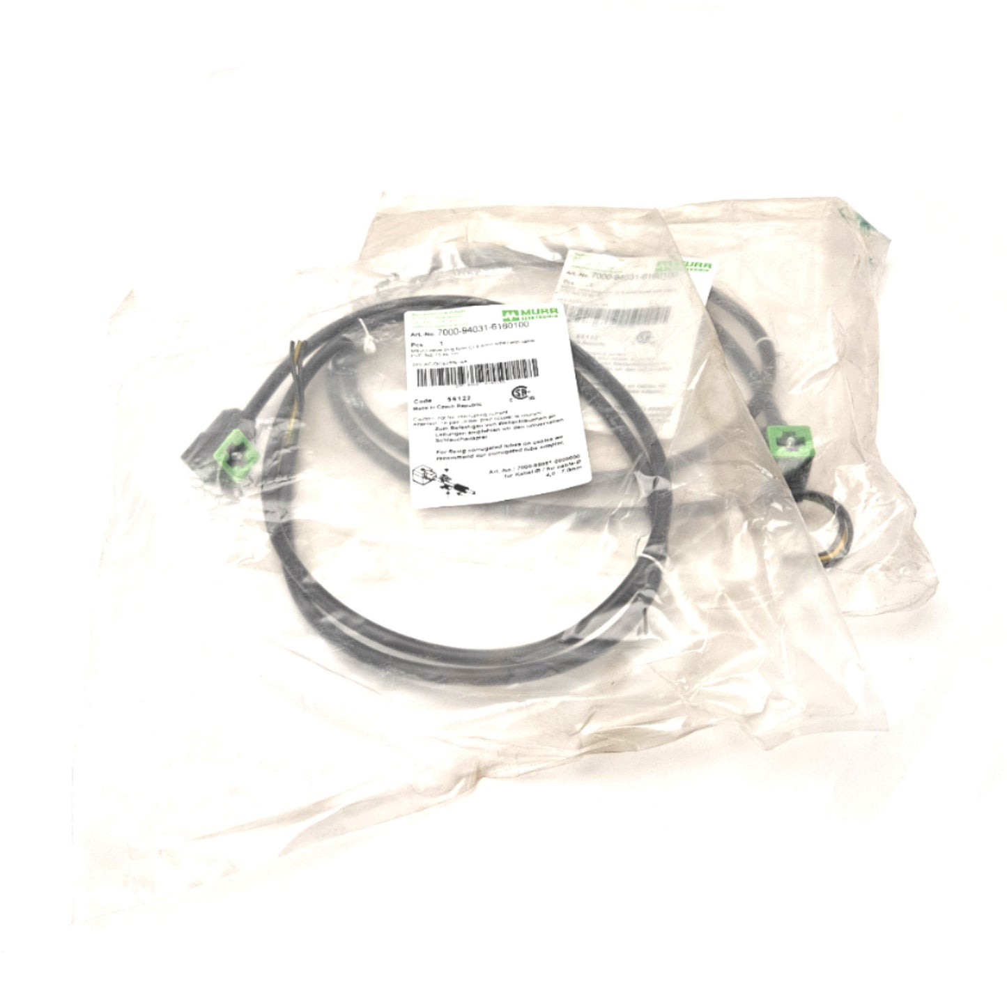 New Lot of 2 Murr 7000-94031-6160100 MSUD Valve Plug Form CI 9 24 VAC/DC 4 A 3 Wire