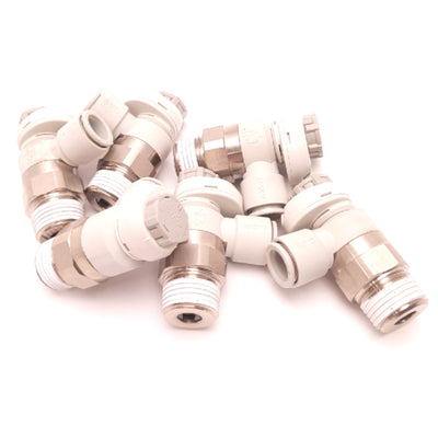 New – Open box Lot of 6 SMC AS4201FS-04-12S Speed Controllers With Indicator, R1/2 Port, 12mm