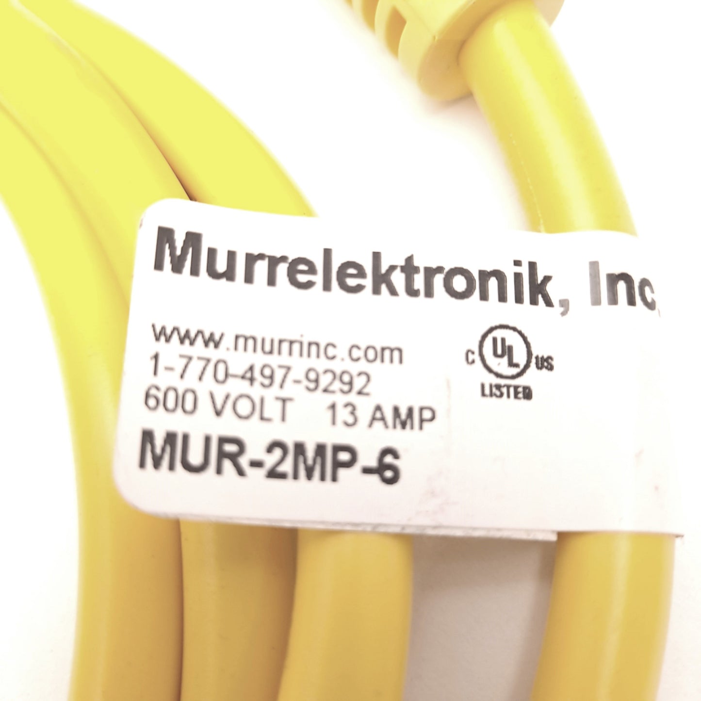 New Murrelektronik MUR-2MP-6 Cable M18 Male 2 Pin 600 VAC 13 Amp